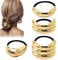 4 PCS Hair Cuffs Gold Hair Cuffs Ponytail Cuff Metal Hair Tie Metal Geometric Hair Ties Hair Cuff Wrap Hair Ties Hair Rope Accessory for Thick Hair,Hair Elastics No Damage