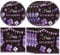 40PCS Retirement Party Decorations Purple Happy Retirement Party Decorations Supplies Tableware Plates and Napkins for Women Going Away Party Disposable Dinnerware Kit,Serves 20