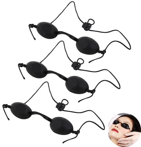 ZXJLWR Solarium Brille, 3 Pcs Einstellbar Schutzbrille Rotlichtlampe, Uv Schutzbrille, Für Schönheitsbehandlungen Und Bräunungsschutz Im Freien Infrarot Schutzbrille (Schwarz)