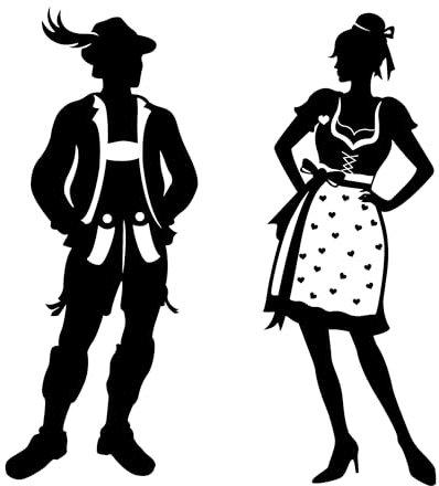 WC-Schild Set bayrisch ? selbstklebendes Toilettenschild in schwarz