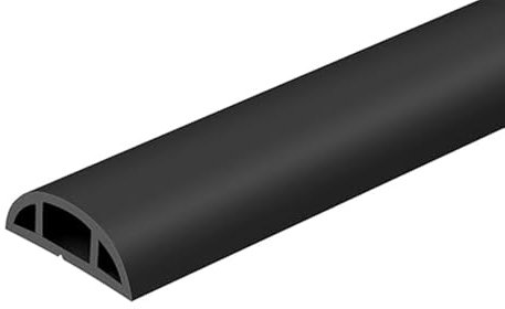 Gaine de câble de sol autocollante pour câbles d'intérieur et d'extérieur - Flexible - 1 m x 30 mm - Pour la maison, le bureau, la vente au détail, les salles de sport et les garages - Noir