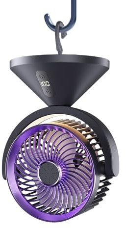 Jlkegfdf Air Circulating Fan | Rechargeable Air Circulating Fan Electric | LED Lighted Portable Cooling Machine with 100 Speeds for Dorm, Bedside, Classroom, Bedside