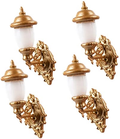HANABASS 4 Stück Dekorative Lampe Aus Moos Sand Tisch Wandleuchte Puppenhauslichter Lampen Für Puppenstubenmöbel Miniatur-wandlampenmodell Modell Wandleuchte Simulation Mini-Lampe Abs