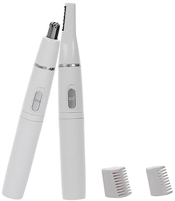Veemoon 2-in-1 Nasen und Ohrhaartrimmer für Männer und Frauen Augenbrauen und Nasenhaarschneider Weiß Präzise Kompakt Abs