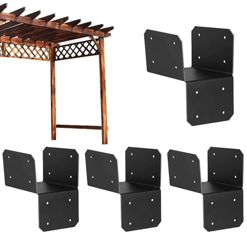 Roof Brackets for Pergola, Roofing Connector – 4 Heavy Duty Steel Connectors for Pergola Terrace Shed Garden