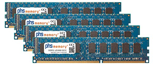 PHS-memory 32Go (4x8GB) Kit RAM mémoire Compatible avec Apple MacPro5,1 DDR3 UDIMM ECC 1333MHz PC3-10600E