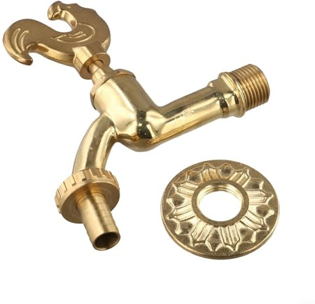 ZAMETTER Robinet de jardin en laiton coq M1/2 avec connecteur fileté pour extérieur - Design décoratif en forme d'animal - Robinet d'eau en laiton poli pour arrosage de jardin et cour