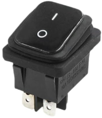 MagiDeal Interruptor basculante negro de 4 pines, miniinterruptor electrónico de encendido y apagado, resistente al desgaste, 16 a, 250 V, para coche,