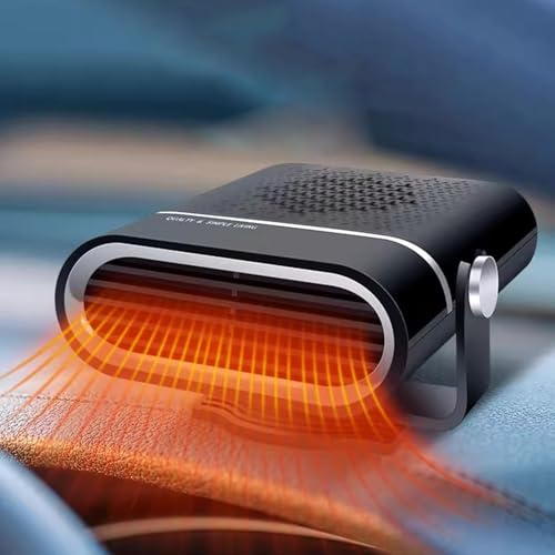 Tragbarer Auto Defroster 12V Autoentfroster Frostschutz 160W Anti-Fog 2-in-1 Heizung/Kühlung Mini-Autoheizung Mit Plug-In Zigarettenanzünder Windschutzscheiben-Defogger Defroster, 360 ° Drehbare