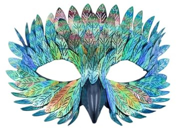 KJBDQQH Feather Mask Frauen Federmaske Geeignet for Rollenspiele Halloween Weihnachtsschmuck(Color4)