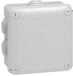 Legrand 092022 Plexo Square Junction Box, Dimensions 105 mm x 105 mm x 55 mm, Grey