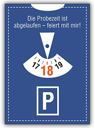 Kartenkaufrausch Einladungskarte zum 18. Geburtstag: Die Probezeit ist abgelaufen - feiert mit mir! • auch zum direkt Versenden • Glückwunsch Grußkarte mit Umschlag für Lieblingsmenschen
