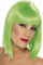 Smiffys Glam Perücke, Neon-Grün, Kurz, abgerundet mit Pony