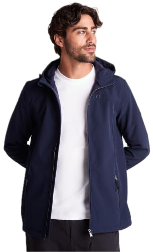 TOG24 Softshelljacke für Herren Wasserdicht Winddicht Übergangsjacke Outdoor Freitzeitjacke Funktionsjacke mit Kapuze Fleece Gefütterte Wanderjacke