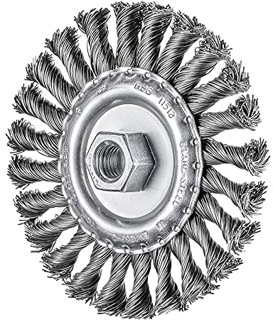 PFERD Rundbürste gezopft RBG | Ø 115x12mm M14 Stahl-Draht-ø 0,50 | 43312002 – für Winkelschleifer