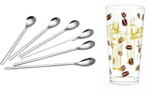 Latte Macchiato Set, 6 Gläser inkl. 6 Löffel