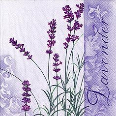 20 Papierservietten, Lavendel Motiv, lilafarben, 33x33cm