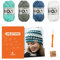myboshi Häkelset Mütze Agano, inkl. No.1 Wolle, Nadel und Anleitung, für Mützen und Schals, Häkelpaket, 30% Merinowolle Blau, Weiß mit Häkelnadel