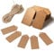 HAKACC Kraft Paper Tags, 100 PCS 7 x 4cm Brown Tags with String for Gift Wrapping, Christmas Decorations, Present Labeling