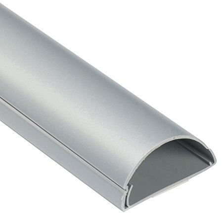 D-Line 1M5025A TV Kabelkanal, Kabelabdeckung, Kabel für wandmontierte Fernsehapparate kaschieren - 1x 50mm (B) x 25mm (H) x 1-Meter Länge - Aluminium-Effekt