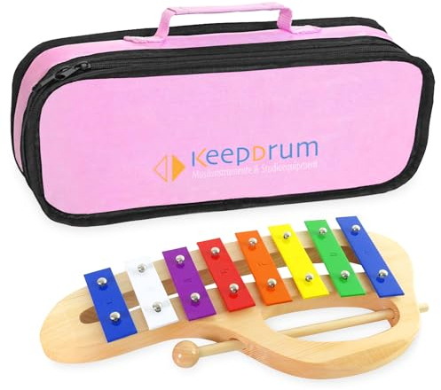 keepdrum KGS-C Glockenspiel für Kinder + Tasche Pink