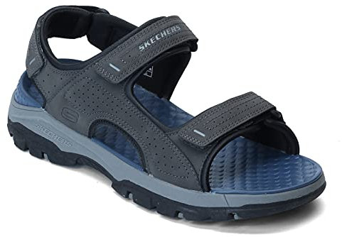 Skechers Open Toe Water Tresmen Garo Sandales Aquatiques à Bout Ouvert pour Homme, Charcoal Synthetic, 47.5 EU