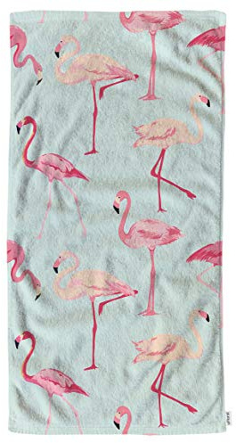 oFloral Flamingo-Bird-Handtücher, Baumwoll-Waschlappen, rosa Flamingo, Retro, nahtloses Muster, bequem, weiche Handtücher für Badezimmer, Spa, Fitnessstudio, Yoga, Küche, Handtuch 38.1 x 76.2 cm