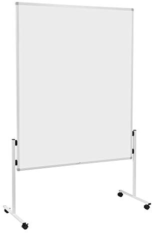 Legamaster Economy Moderationswand - weiß - 150x120 cm - doppelseitig, Pinboard mit kartonkaschierter Oberfläche - einsetzbar als Trennwand - inkl. 4 feststellbaren Rollen
