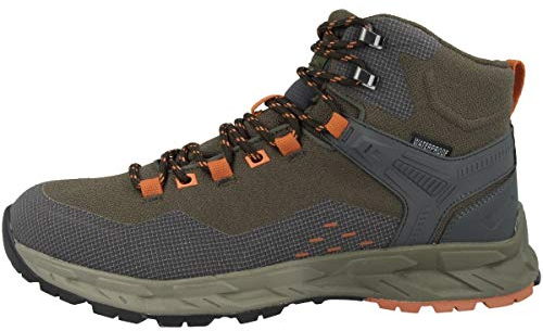 Hi-Tec Herren Verve MID WP Walking-Schuh, Khaki Dk Grau Orange, 46 EU