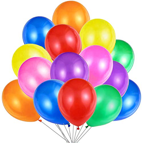 100 Mehrfarbige Luftballons Bunt Helium, Ballon Bunte Latex Premiumqualität 30 cm Partyballon Deko Bunte Dekoration fur Geburtstags