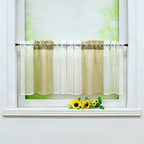 Joyswahl Scheibengardine mit modernem Streifen Design Bistrogardine mit Tunnelzug »Heiko« Transparente Gardine Stores BxH 120x45cm Taupe 1er Pack