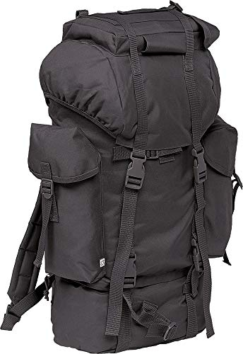 BWuM BUNDESWEHR KAMPFRUCKSACK 65L BW RUCKSACK ARMY ARMEE OUTDOOR TREKKING TASCHE, Farbe:Schwarz