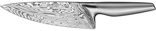 WMF Chef's Edition Damastmesser Kochmesser 32 cm, Made in Germany, Messer geschmiedet, Performance Cut, Damaststahl 120-lagig, Holzbox, Klinge 20 cm