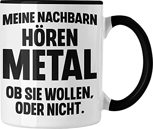 Trendation - Heavy Metal Geschenke Rockmusik Geschenk Tasse Lustig Deko (Black)