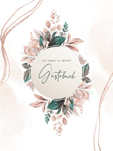 Gästebuch: Hardcover Gästebuch Hochzeit mit Fragen und Platz um ein Foto einzukleben / 68 Doppelseiten zum Ausfüllen für die Hochzeitsgäste
