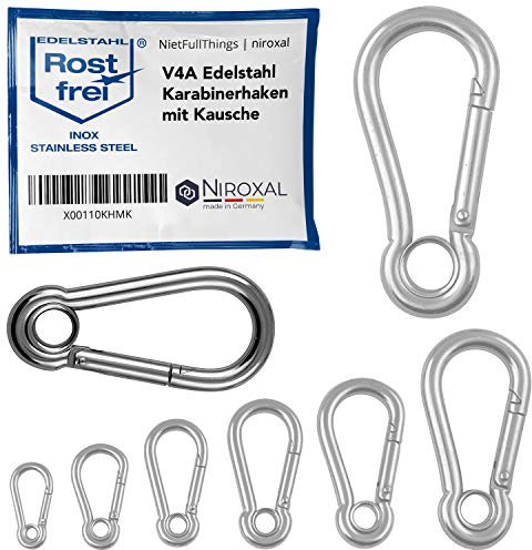 1 grand mousqueton de 11 mm d'épaisseur en acier inoxydable avec cosse œil 11 x 120 mm Porte-clés hamac balançoire