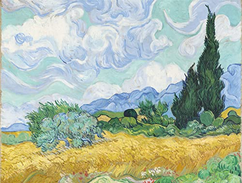 National Gallery 1000 Piece Jigsaw Puzzle - A Wheatfield, with Cypresses - Made In The UK - Incredibly Detailed - Hi-def Image - 100% Recycled Puzzle Board