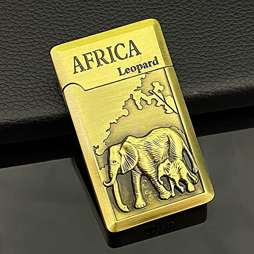 DFGHJK Enthusiasten Tiger Kuh Gas Licht Farbe Winddicht, Gravieren Feuerzeug, Punkt Tabak Point Feuer Radibutan Expansion Rote Flamme Männer Bar Rauchen Gadget (Color : H)