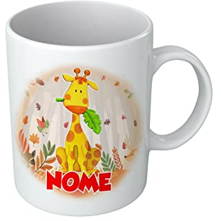 Tazza Giraffa - Nome Personalizzabile - Giraffe - Animali Simpatici - Tazze con Nome - Bambino - Idea Regalo