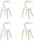 GrandCA HOME Juego de 4 Sillas de Comedor o Silla de Oficina con Patas de Metal, Sillas de Cocina para Sala de Estar, Comedor, Sala de Reuniones, Blanco