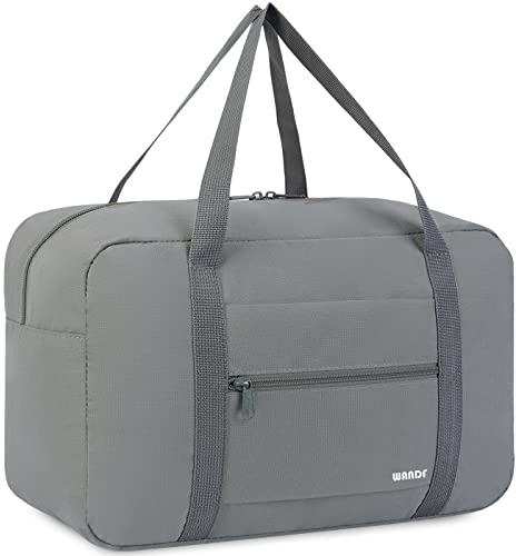 Ryanair Handgepäck 40x20x25cm Handgepäck Tasche für Flugzeug Reisetasche Klein Faltbare Sporttasche Weekender Handgepäck Koffer für Herren und Damen von WANDF (Grau 20L)