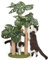 31.5Inch Cat Scratching Post,Cat Scratcher Tree with 3 Scratching Poles & 2 Interactive Dangling Balls,Cats Scratching Posts for Indoor Kitten & Adult Cats (Monstera tree)
