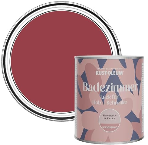 Rust-Oleum Red Moisture Resistant Bathroom Wood and Cabinet Paint in Satin Finish - Soho 750ml