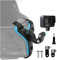 micros2u Motorcycle Helmet Chin Strap Mount Holder (Includes Extra POV Extension Arms) for all GoPro Hero models + most Action Cameras