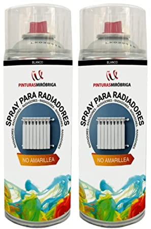 Spray para radiadores y electrodomesticos color blanco Satinado 400ml. x2 Unidades. Mirobriga