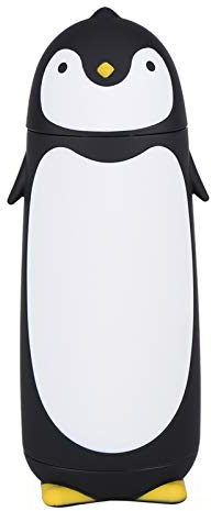 Penguin Flask, 300ML Cute Cartoon Penguin Glass Water Bottle Outdoor Double Layer Traveling Mug Drinking Container for Children Kids