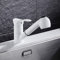 White Kitchen Tap with Pull Out Spray Brass Hot and Cold Water Single Hole Sink Tap