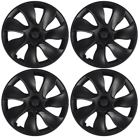 Model Y Radabdeckung Radkappen, 19-Zoll-Radkappen-Ersatz-ABS-Abdeckung, Ersatzabdeckung Mattschwarze Radkappen Außenzubehör für Modell Y 2020 Bis 2023