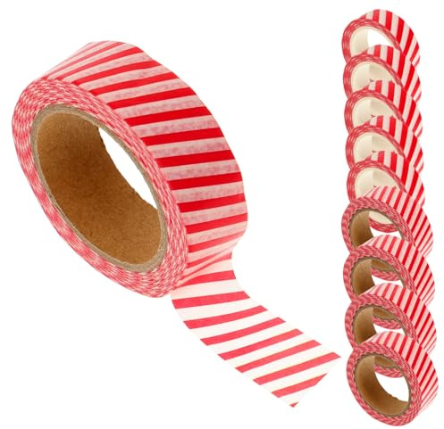 IWOWHERO 10rollen Kreativer Titel Klebeband Im Weihnachtsdesign Selbstklebende Papierbänder Für Kreative Bastelprojekte Und Geschenkverpackungen Für Feierlichkeiten