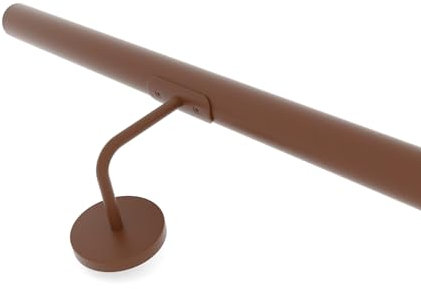INOXLM Handlauf Ø 42,4 mm aus weiß lackiertem Stahl | Handlauf Stahl Made in Italy Farbe schwarz | Handlauf DIY Braun | Handlauf Innentreppe | Außentreppe (120 cm, Corten)